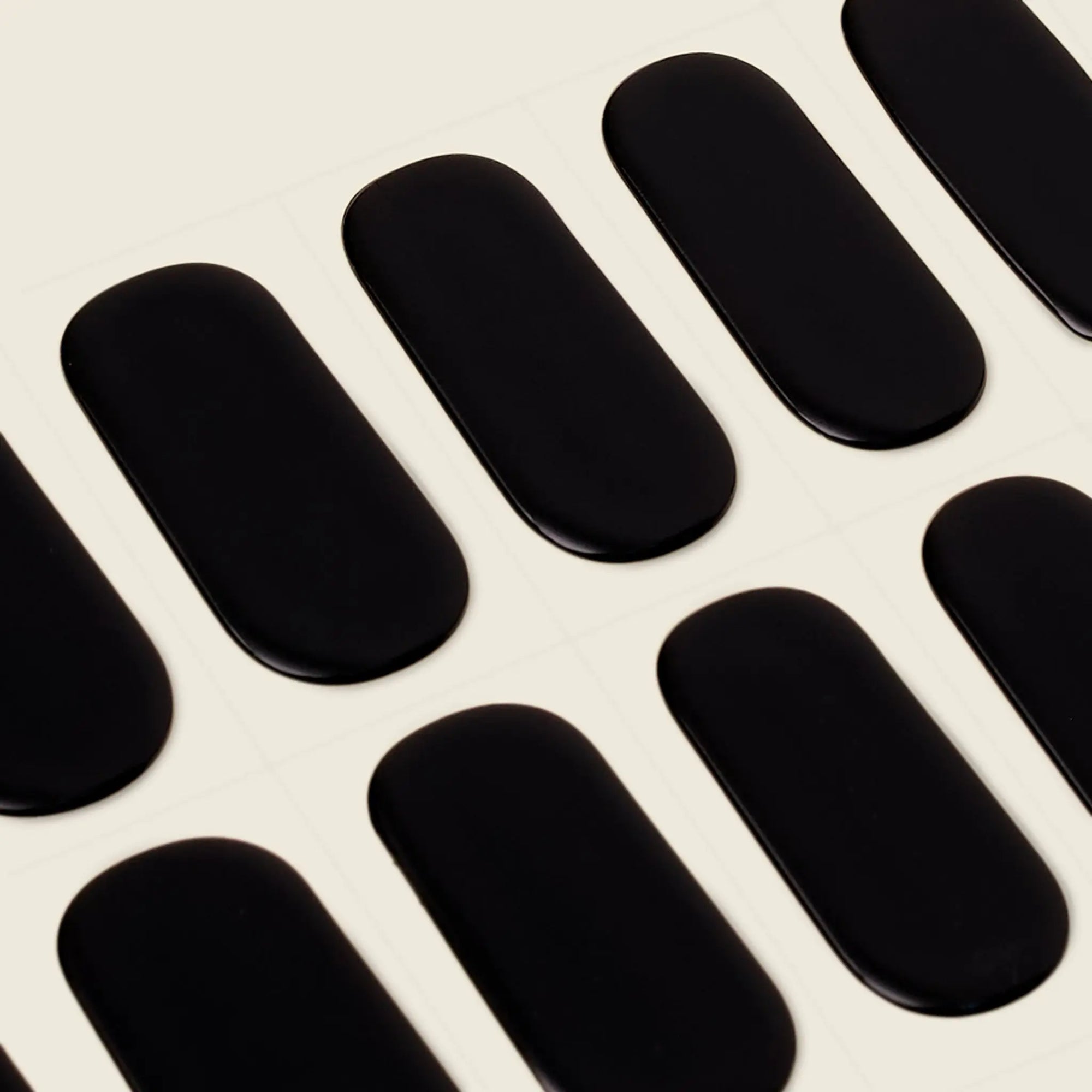 mesme Bianca Black 14-Day UV Gel Nail Wraps — Strip Sheet Close-Up
