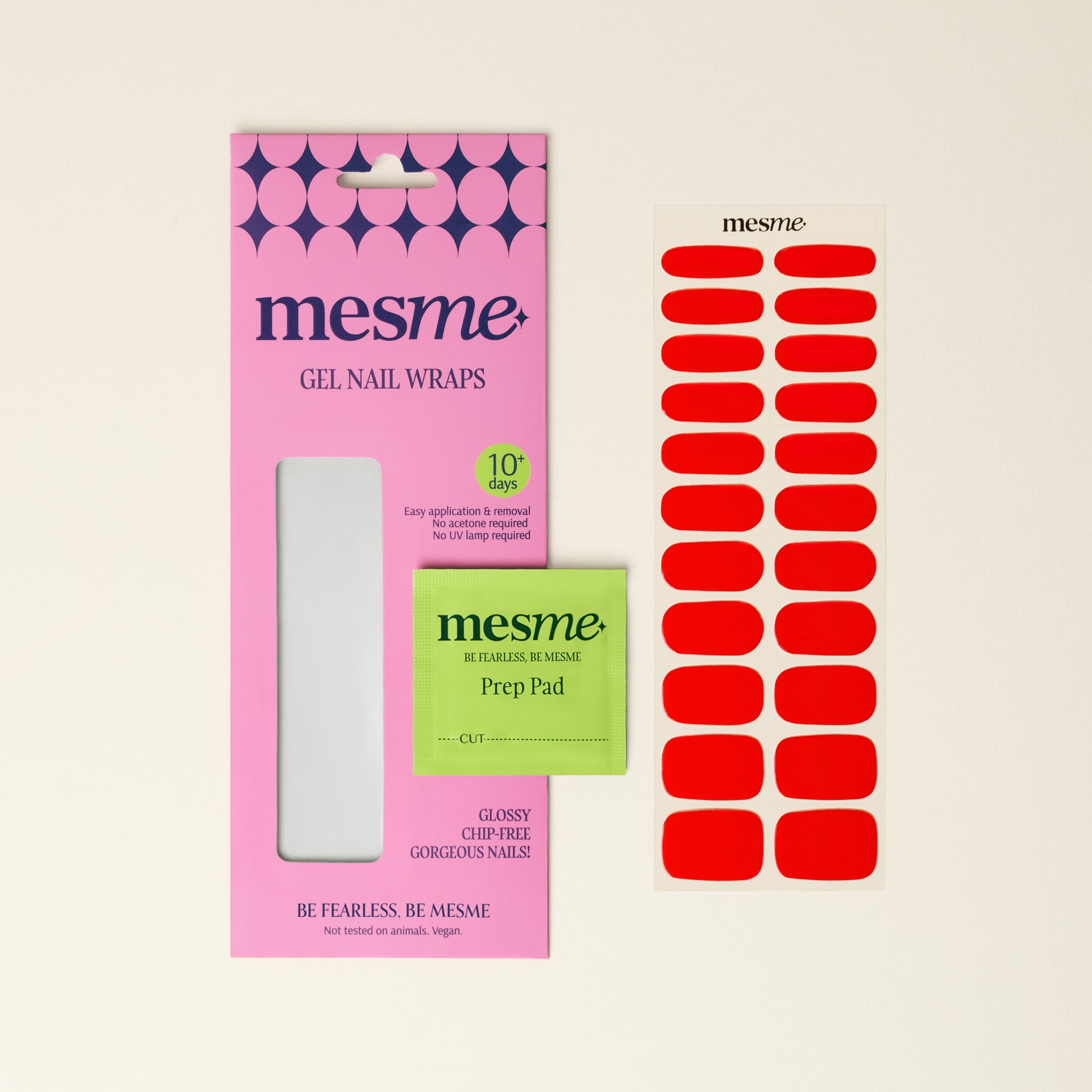 mesme Danielle Classic Red 10-Day UV-Free Nail Wraps — Packaging