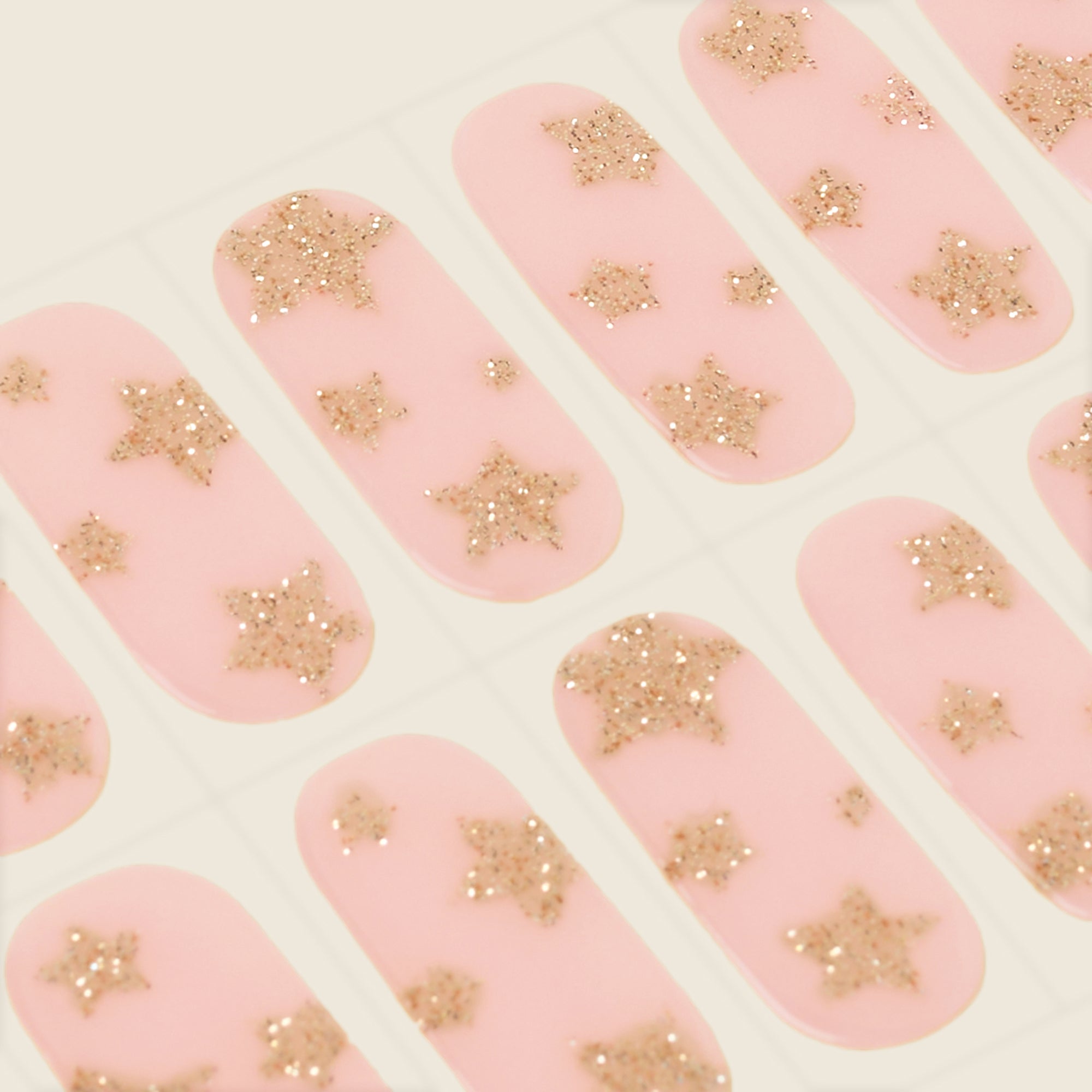 mesme Darina Nude Pink 10-Day UV-Free Nail Wraps — Strip Sheet Close-Up