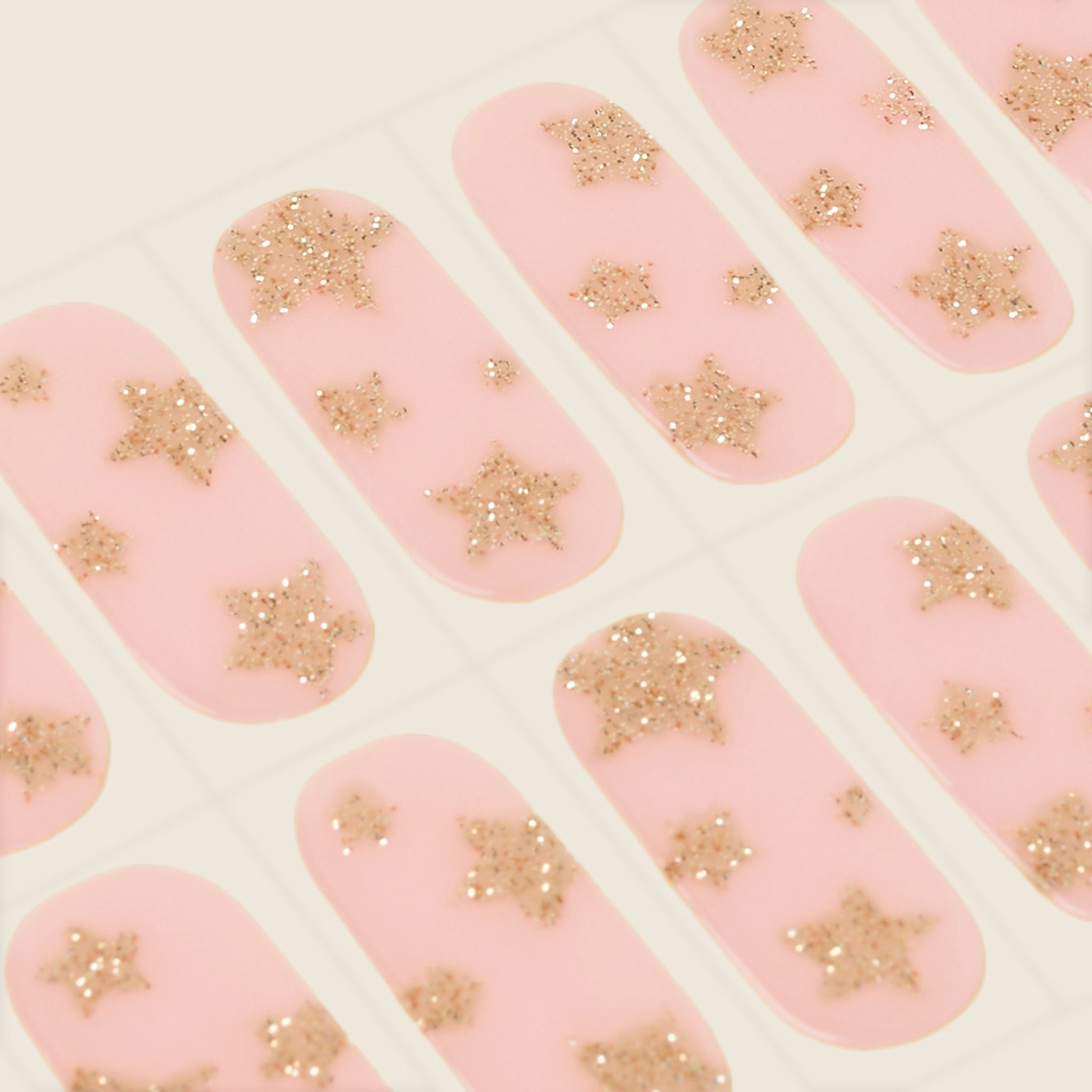 mesme Darina Nude Pink 10-Day UV-Free Nail Wraps — Strip Sheet Close-Up
