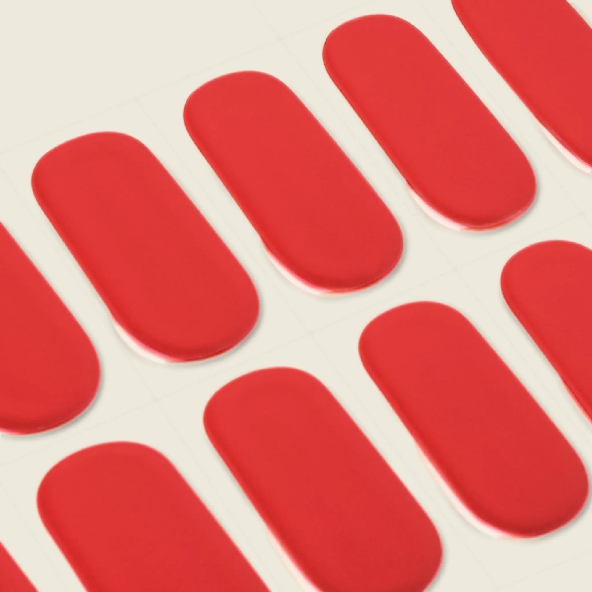 mesme Diana Red 14-Day UV Gel Nail Wraps — Strip Sheet Close-Up