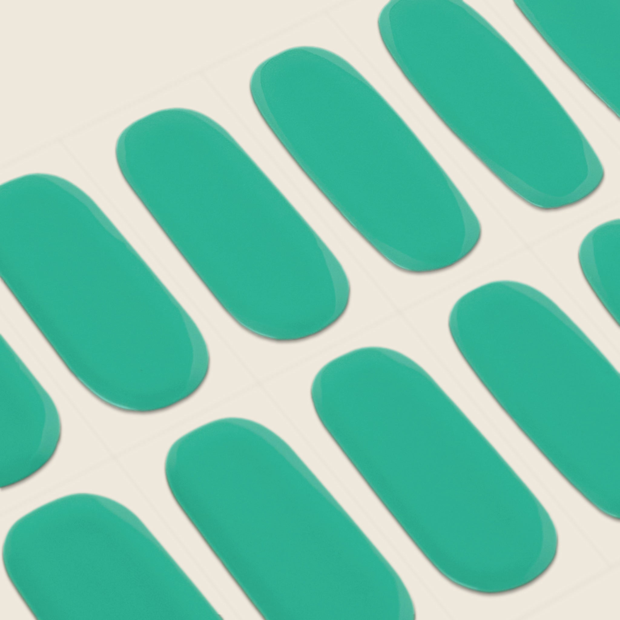 mesme Fei Jade Green 10-Day UV-Free Nail Wraps — Strip Sheet Close-Up
