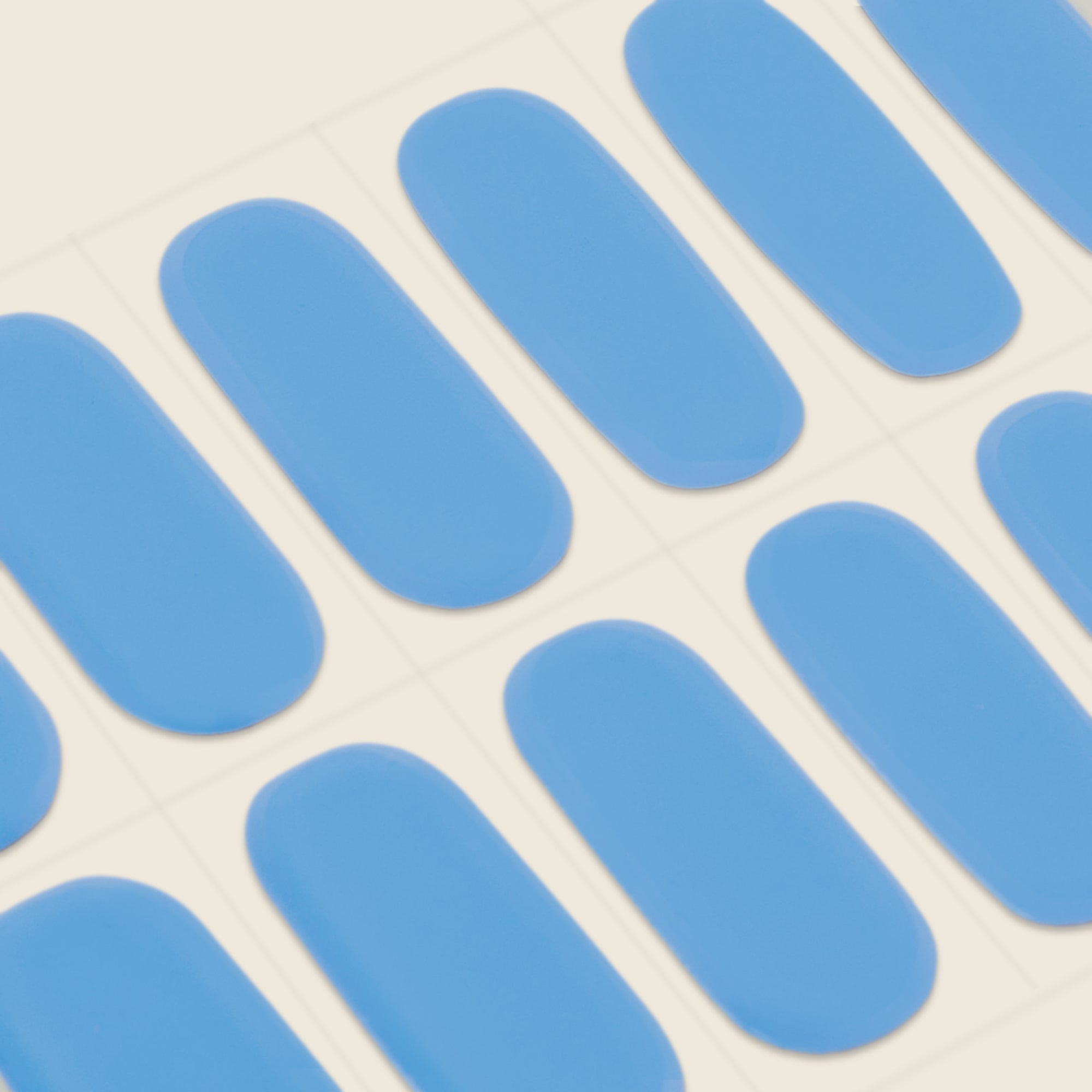 mesme Gemma Sky Blue 10-Day UV-Free Nail Wraps — Strip Sheet Close-Up