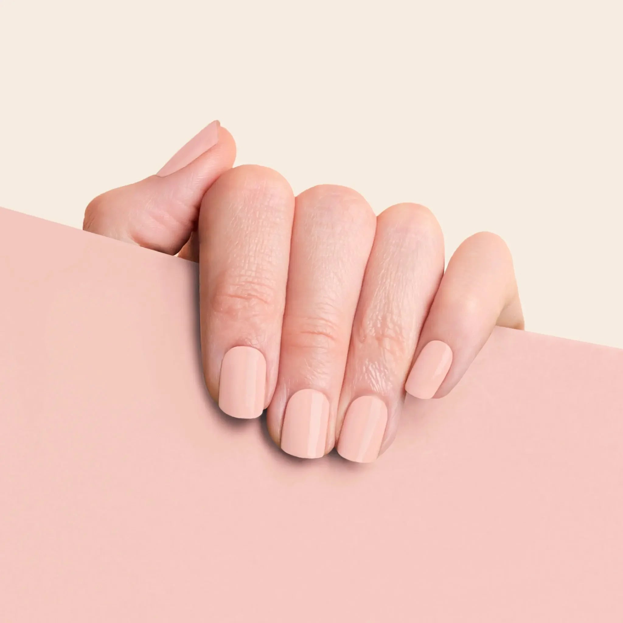 mesme Isa Pink 3+ Day UV-Free Gel Nail Wraps On Hand