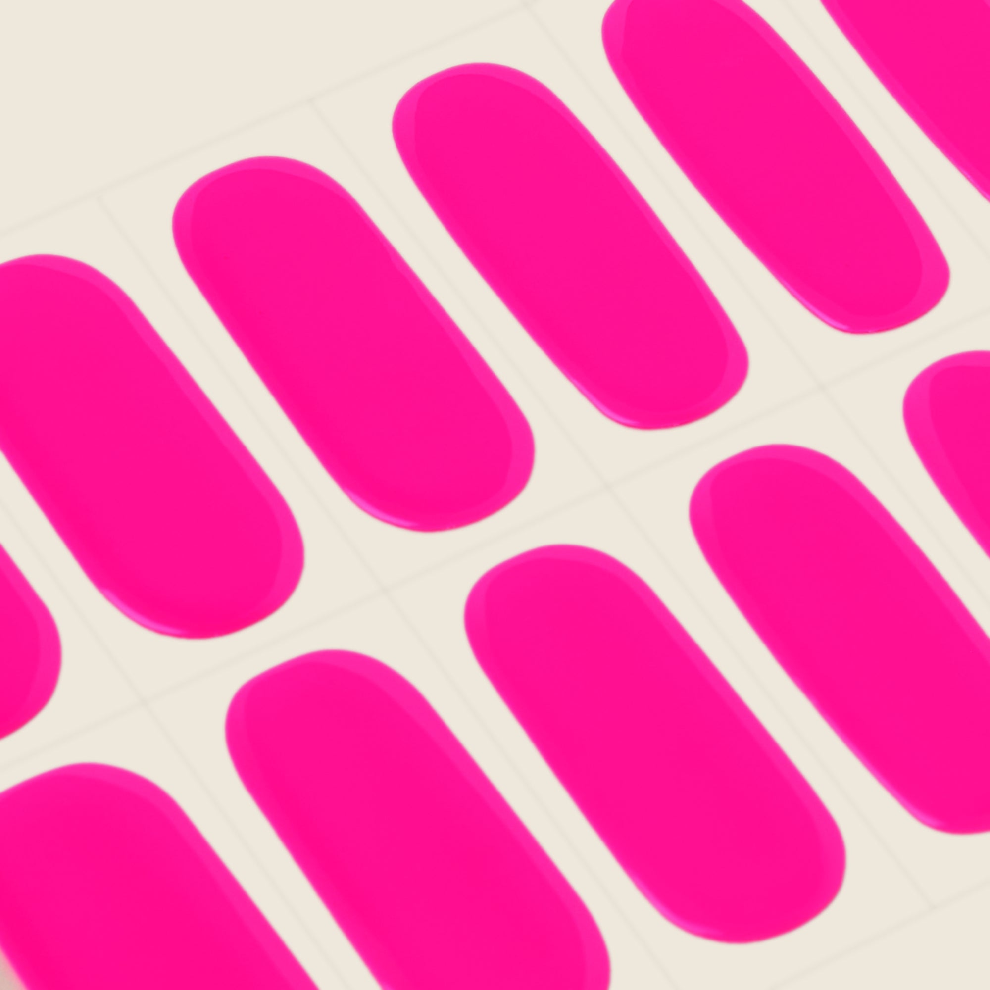mesme Jenny Hot Pink 10-Day UV-Free Nail Wraps — Strip Sheet Close-Up