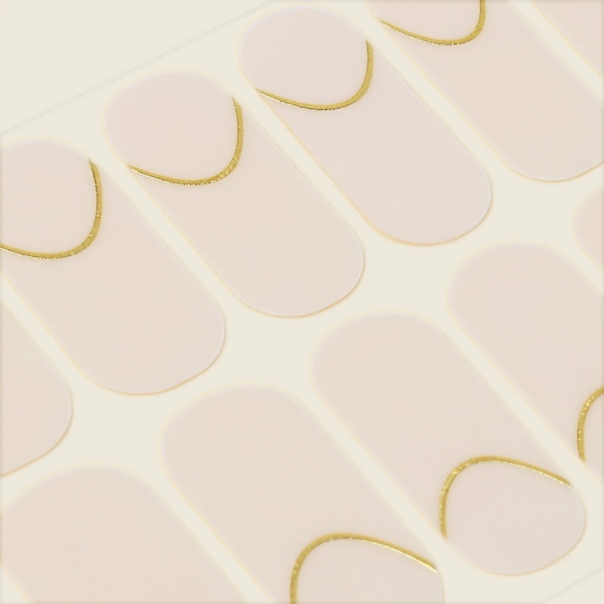 mesme Charlotte Nude Gold 3+ Day UV-Free Gel Nail Wraps — Strip Sheet Close-Up