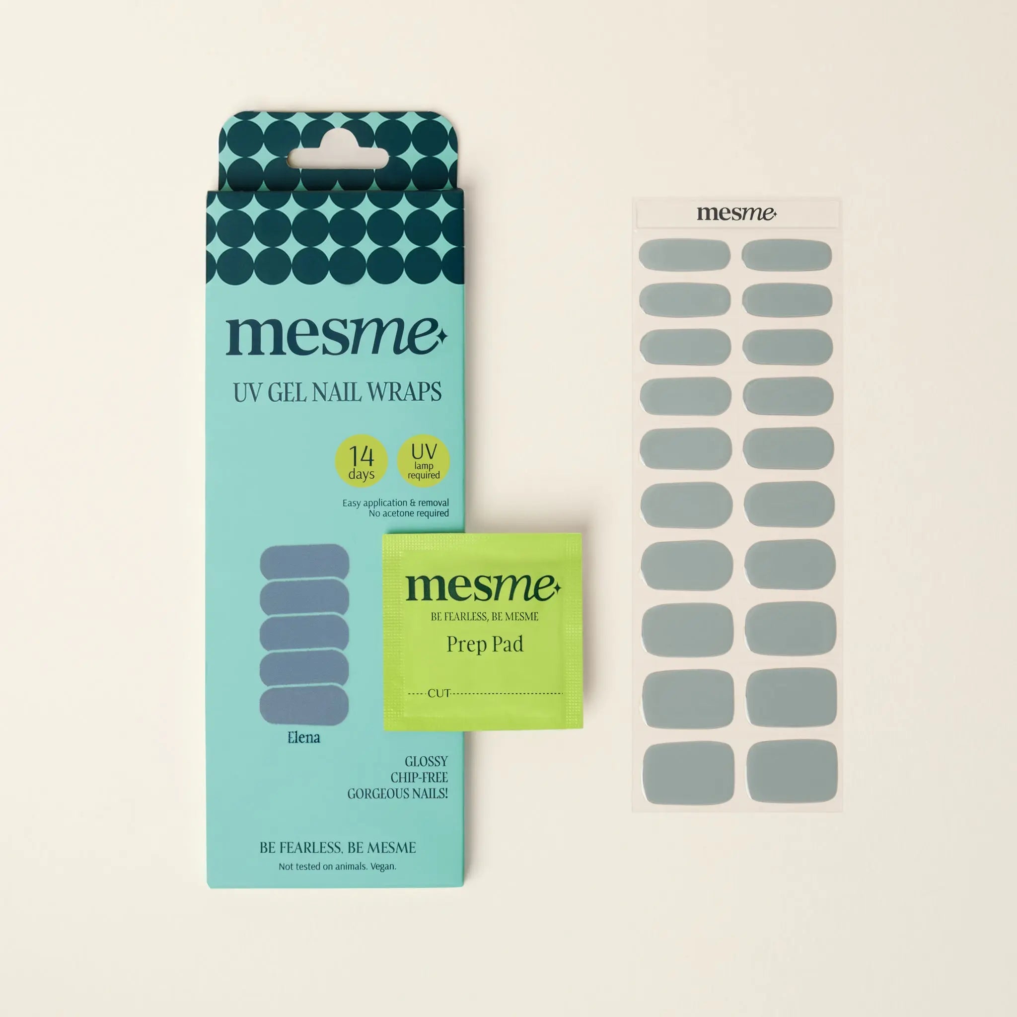 mesme Nutza Teal 14-Day UV Gel Nail Wraps — Packaging