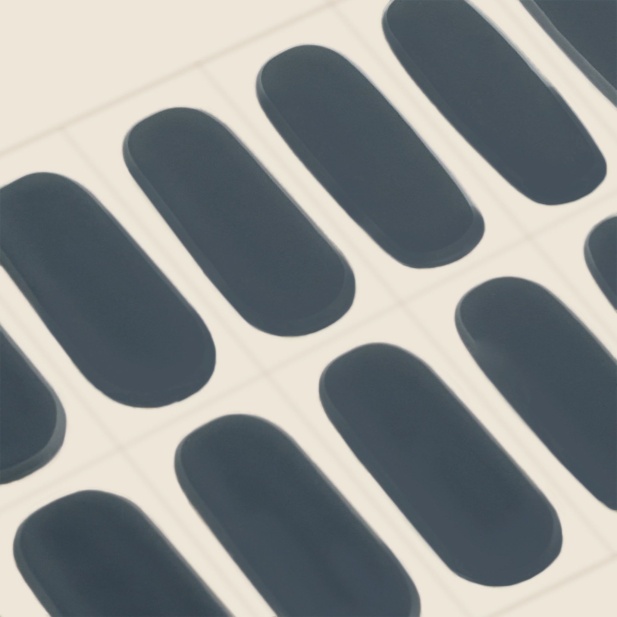 mesme Rita Slate Grey Green 10-Day UV-Free Nail Wraps — Strip Sheet Close-Up