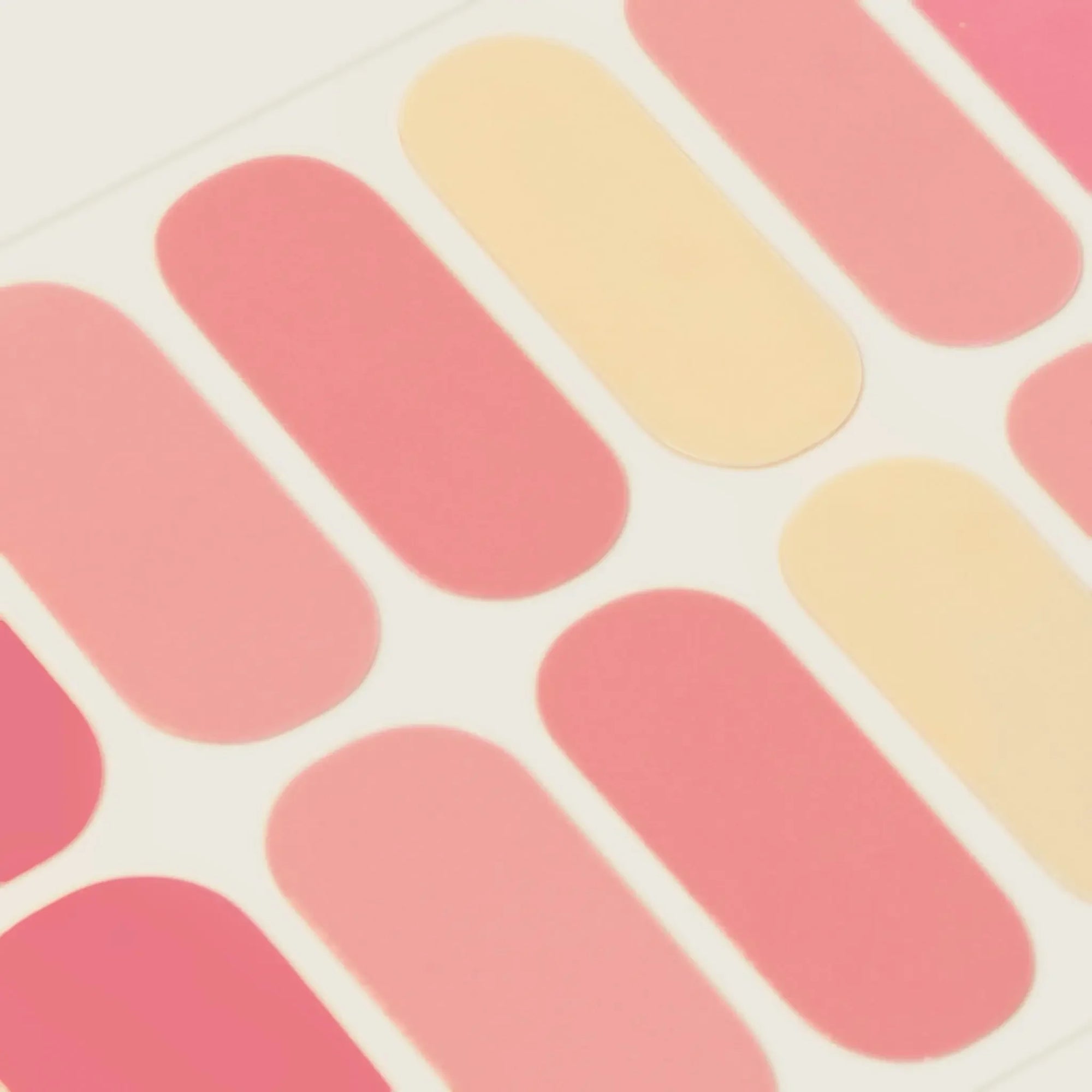 mesme Rose Pastel Sorbet 3+ Day UV-Free Gel Nail Wraps — Strip Sheet Close-Up