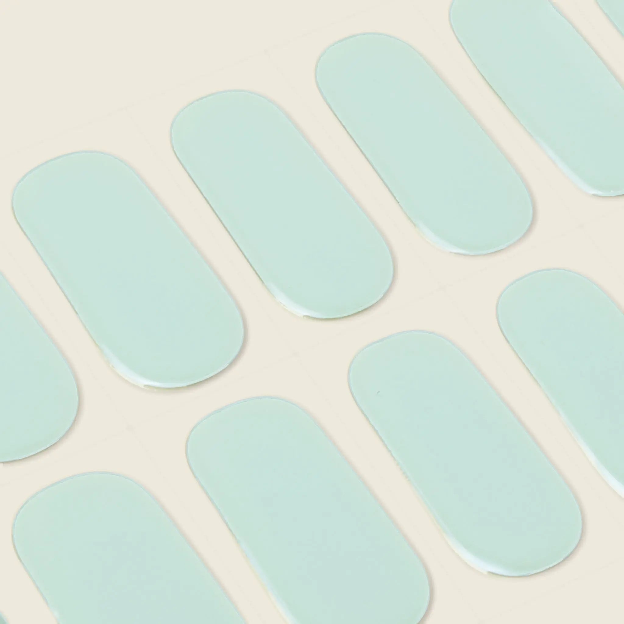 mesme Sarika Pastel Mint 14-Day UV Gel Nail Wraps — Strip Sheet Close-Up