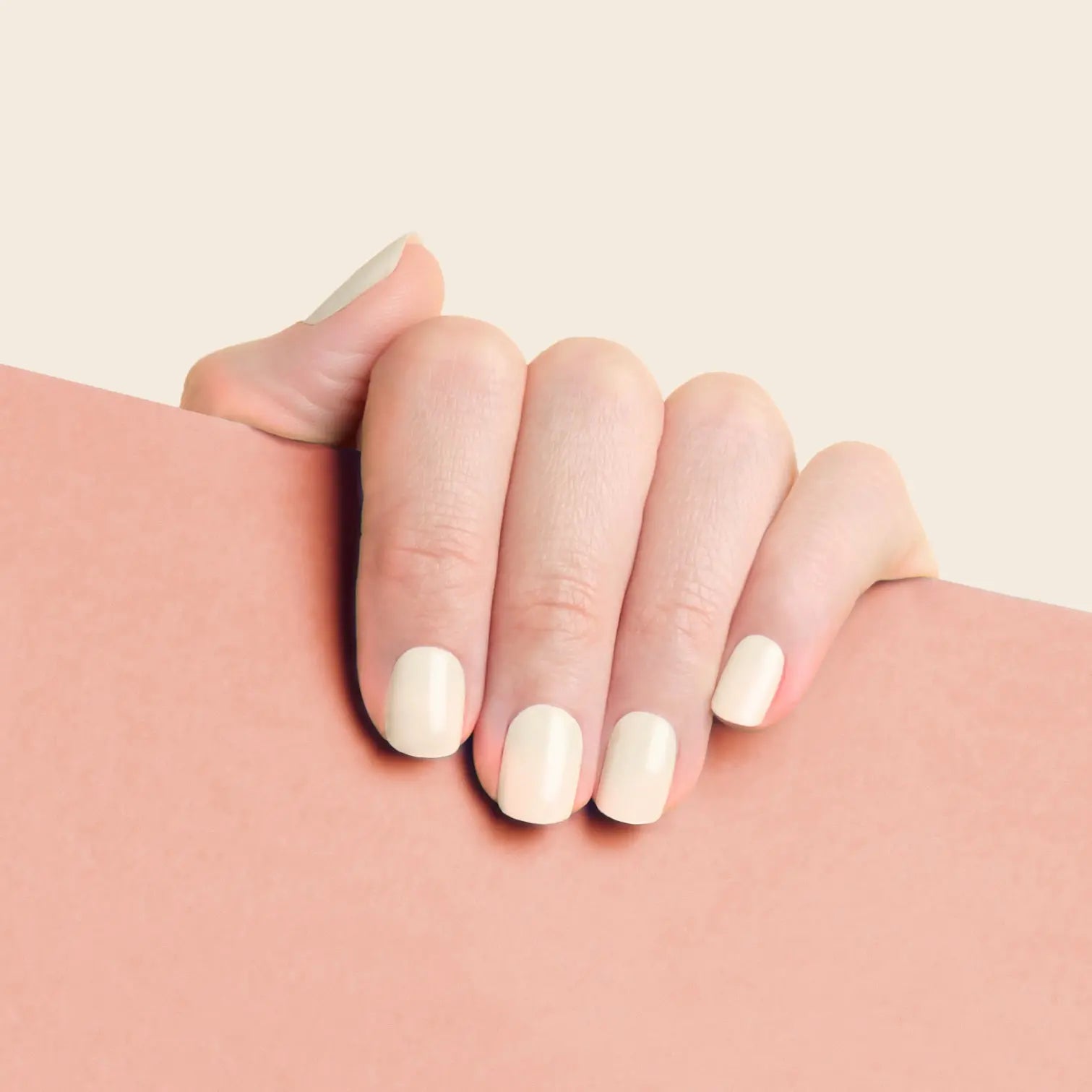 mesme Sibylle Ivory 14-Day UV Gel Nail Wraps On Hand